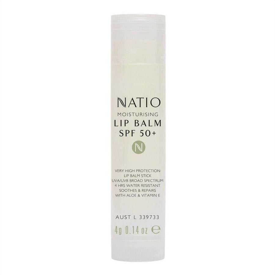 Natio Moisturising Lip Balm SPF 50+ 4g - Cosmetics Fragrance Direct-9316542146719