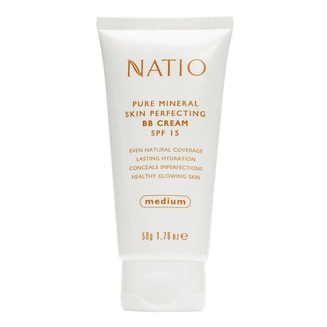 Natio Pure Mineral Skin Perfecting BB Cream SPF 15 Medium 50g - Cosmetics Fragrance Direct-9316542130022
