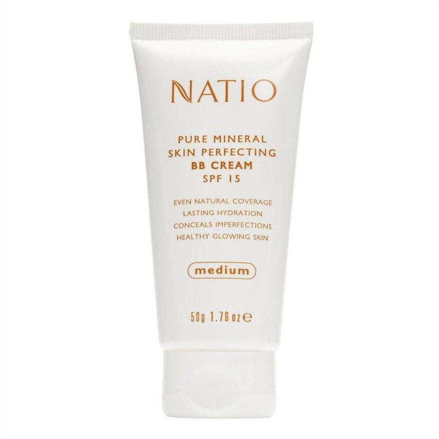 Natio Pure Mineral Skin Perfecting BB Cream SPF 15 Medium 50g - Cosmetics Fragrance Direct-9316542130022