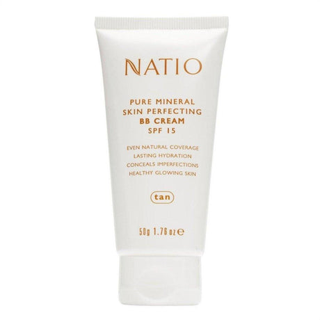 Natio Pure Mineral Skin Perfecting BB Cream SPF 15 Tan 50g - Cosmetics Fragrance Direct-9316542130039