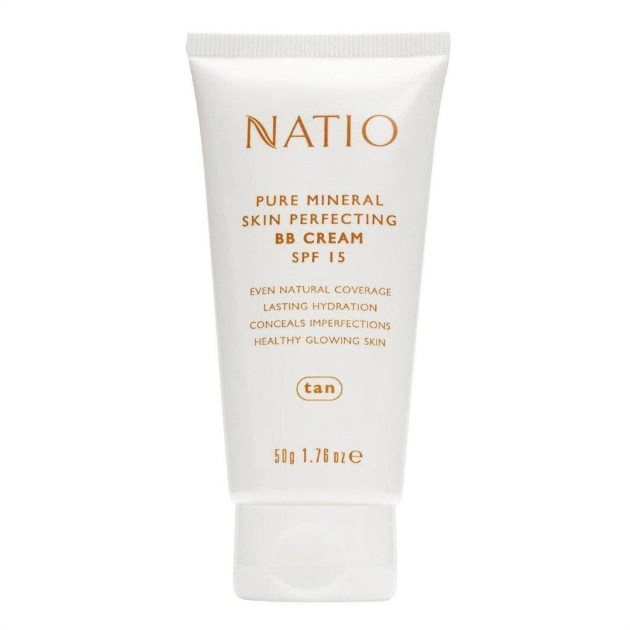 Natio Pure Mineral Skin Perfecting BB Cream SPF 15 Tan 50g - Cosmetics Fragrance Direct-9316542130039