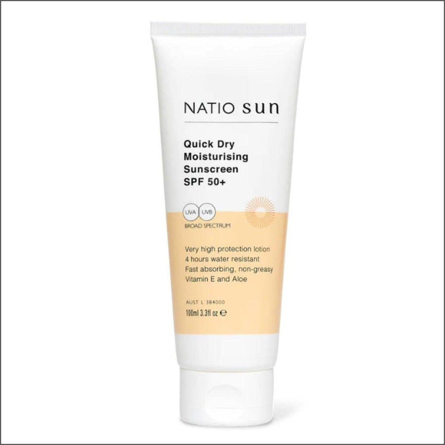 Natio Quick Dry Moisturising Sunscreen SPF 50+ 100ml - Cosmetics Fragrance Direct-9316542149031
