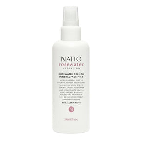 Natio Rosewater Hydration Drench Mineral Face Mist 200ml - Cosmetics Fragrance Direct-9316542140120