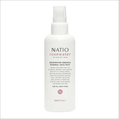 Natio Rosewater Hydration Drench Mineral Face Mist 200ml - Cosmetics Fragrance Direct-9316542140120