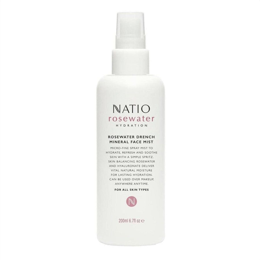 Natio Rosewater Hydration Drench Mineral Face Mist 200ml - Cosmetics Fragrance Direct-9316542140120