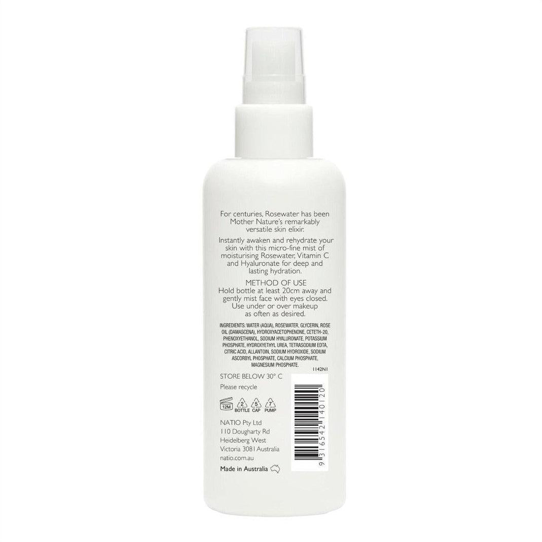 Natio Rosewater Hydration Drench Mineral Face Mist 200ml - Cosmetics Fragrance Direct-9316542140120