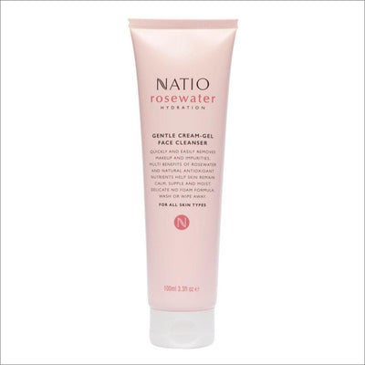 Natio Rosewater Hydration Gentle Cream-Gel Face Cleanser 100ml - Cosmetics Fragrance Direct-9316542140106