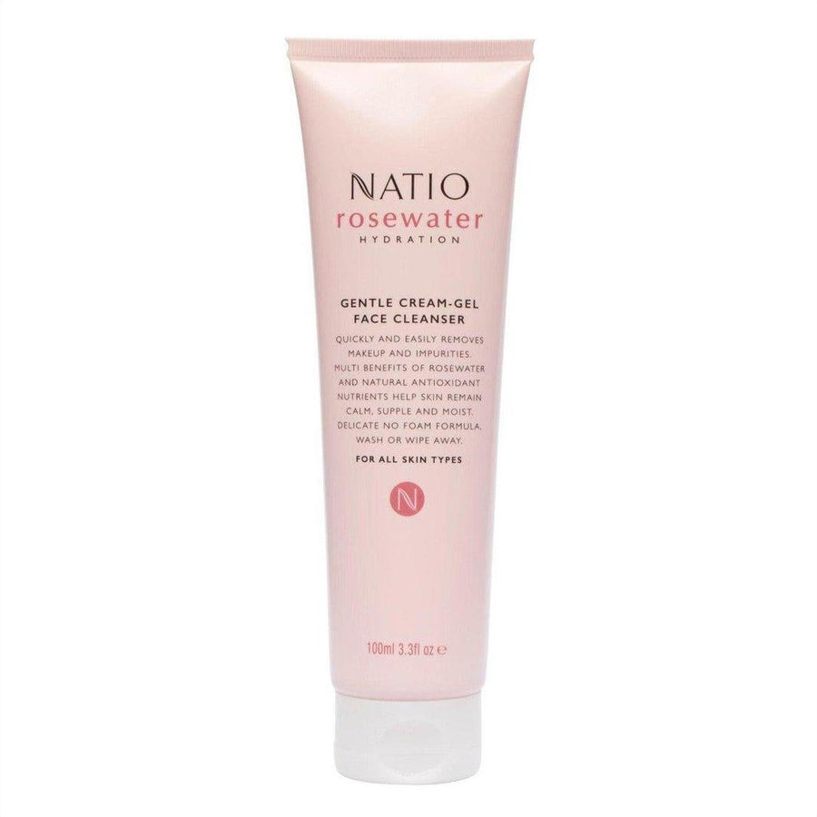 Natio Rosewater Hydration Gentle Cream-Gel Face Cleanser 100ml - Cosmetics Fragrance Direct-9316542140106