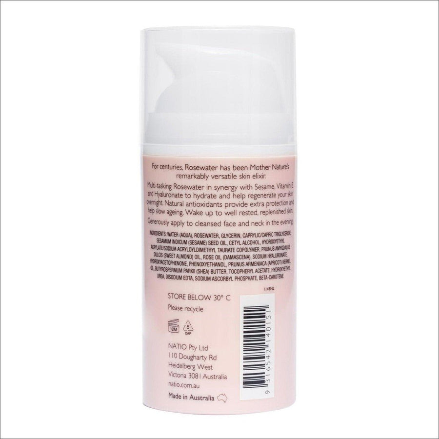 Natio Rosewater Hydration Moisture Recharge Night Cream-Gel 80ml - Cosmetics Fragrance Direct-9316542140151