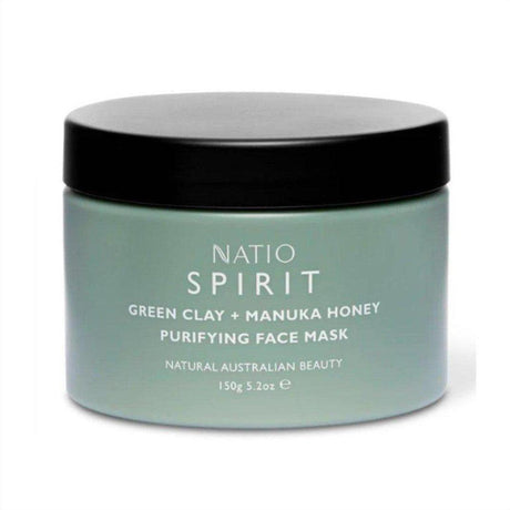 Natio Spirit Green Clay & Manuka Honey Purifying Face Mask 150g - Cosmetics Fragrance Direct-9316542144531