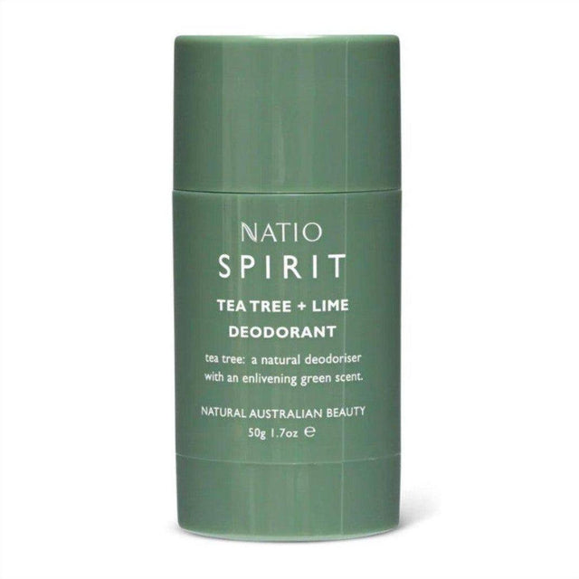 Natio Spirit Tea Tree & Lime Deodorant 50g - Cosmetics Fragrance Direct-9316542144555