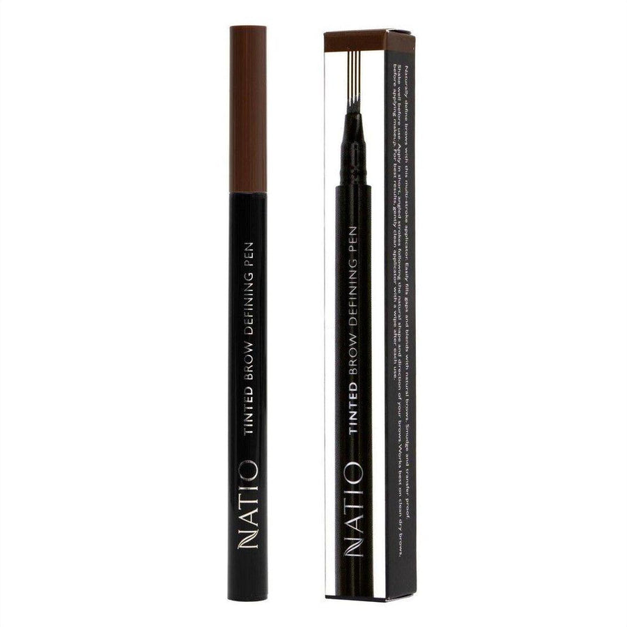 Natio Tinted Brow Defining Pen Dark Brown - Cosmetics Fragrance Direct-9316542147266