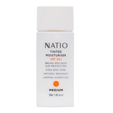 Natio Tinted Moisturiser SPF 50+ Medium 50ml - Cosmetics Fragrance Direct-9316542134419