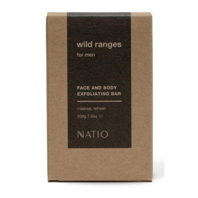 Natio Wild Ranges For Men Face And Body Exfoliating Bar 200g - Cosmetics Fragrance Direct-9316542149116