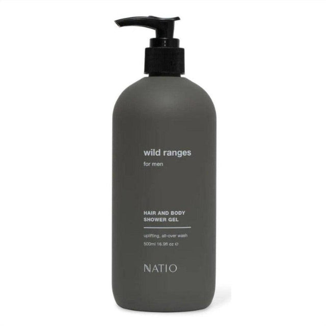 Natio Wild Ranges For Men Hair And Body Shower Gel 500ml - Cosmetics Fragrance Direct-9316542149123