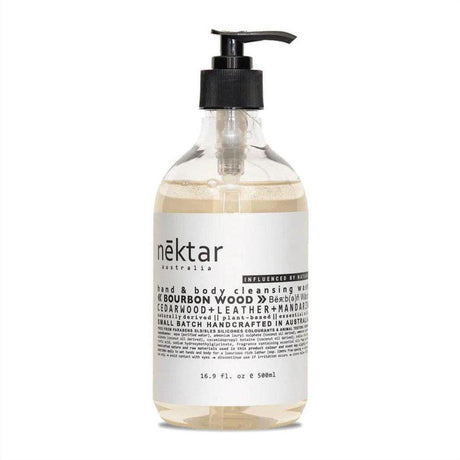 nēktar Bourbon Wood Hand & Body Cleansing Wash 500ml - Cosmetics Fragrance Direct-9351624004051