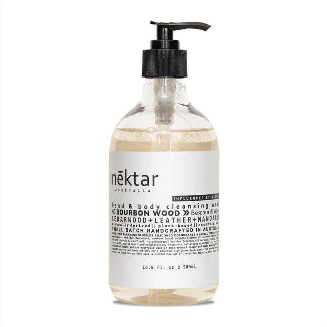 nēktar Bourbon Wood Hand & Body Cleansing Wash 500ml