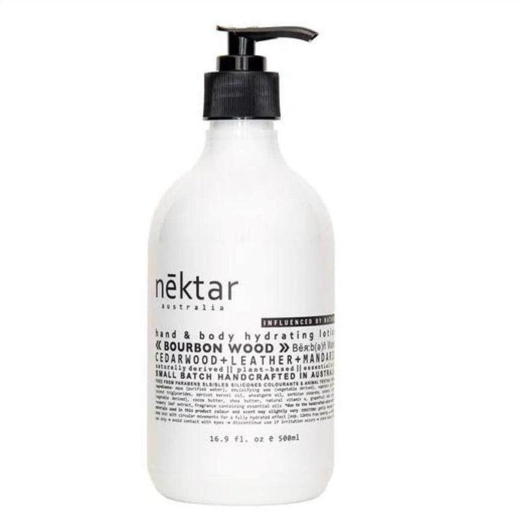 nēktar Bourbon Wood Hand & Body Hydrating Lotion 500ml