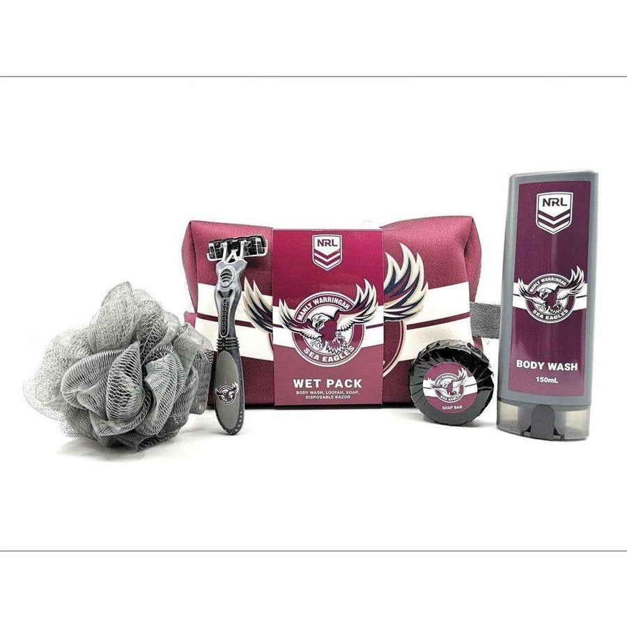 NRL Manly Sea Eagles Toiletry Bag Gift Set - Cosmetics Fragrance Direct-9349830024598