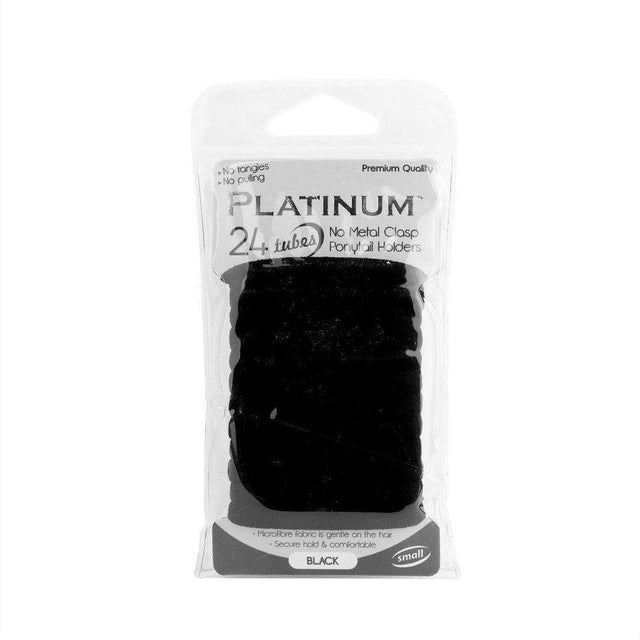 Platinum Ponytail Tubes Small 24 Piece Black - Cosmetics Fragrance Direct-9313312223144