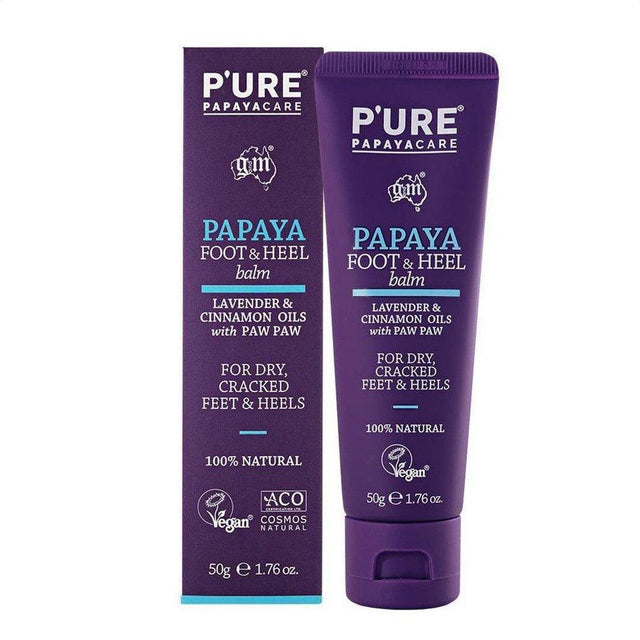 P'ure Papayacare Papaya Foot & Heel Balm 50g - Cosmetics Fragrance Direct-9322316008435