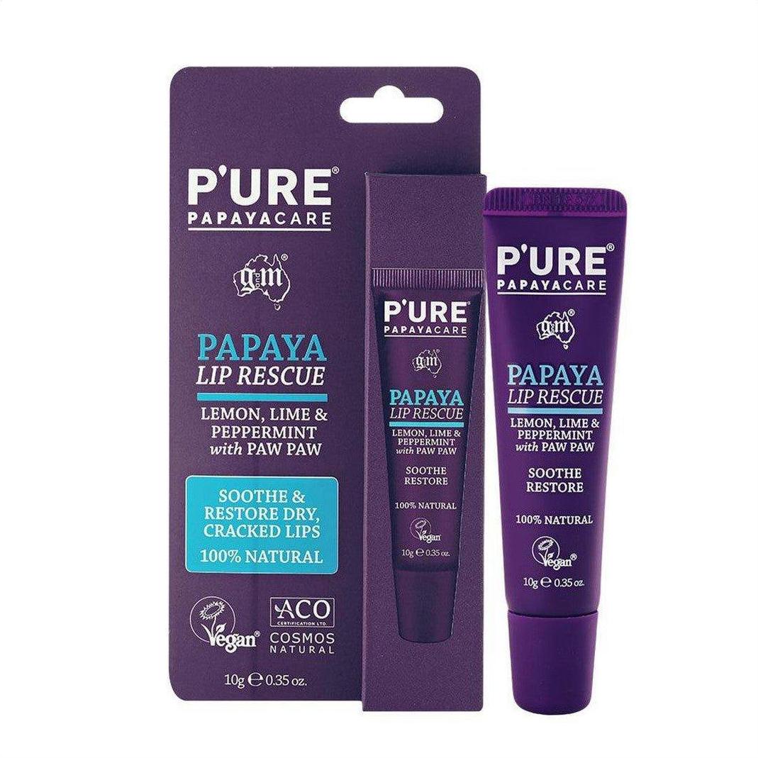 P'ure Papayacare Papaya Lip Rescue 10g - Cosmetics Fragrance Direct-9322316008442