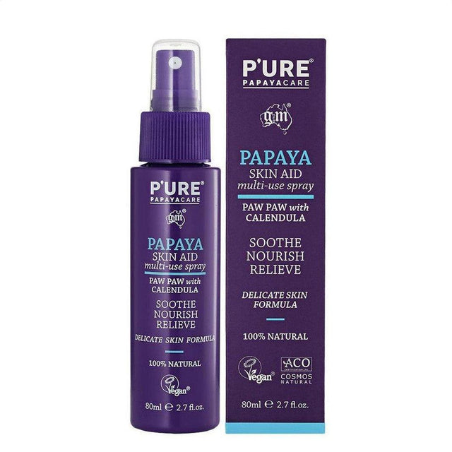 P'ure Papayacare Papaya Skin Aid Multi Use Spray 80ml - Cosmetics Fragrance Direct-9322316008459