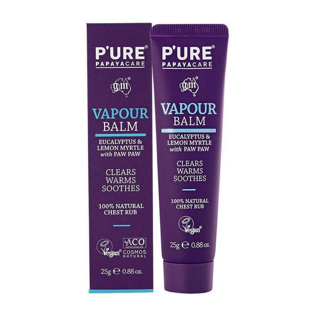 P'ure Papayacare Vapour Balm 25g - Cosmetics Fragrance Direct-9322316008350