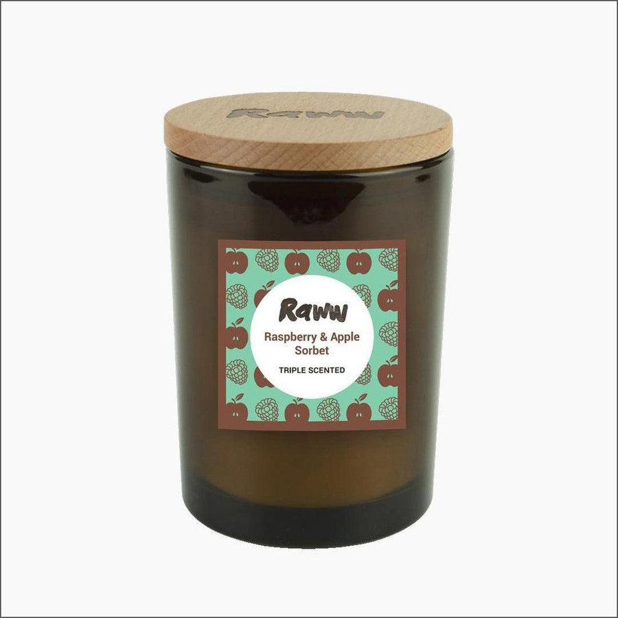 Raww Aromatherapy Raspberry & Apple Sorbet Candle 250g - Cosmetics Fragrance Direct-9336830053932