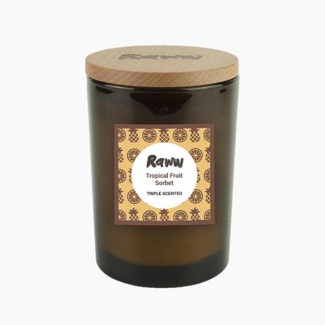 Raww Aromatherapy Tropical Fruit Sorbet Candle 250g - Cosmetics Fragrance Direct-9336830053949