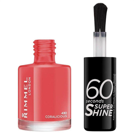 Rimmel 60 Second Super Shine Nail Polish - 430 Coralicious - Cosmetics Fragrance Direct-23356212