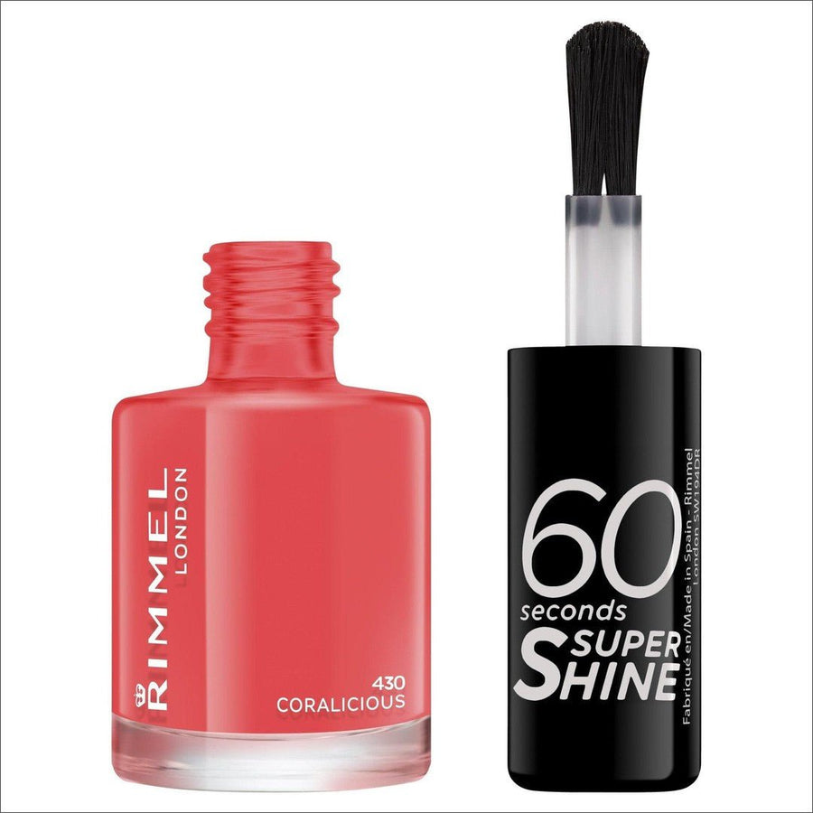 Rimmel 60 Second Super Shine Nail Polish - 430 Coralicious - Cosmetics Fragrance Direct-23356212