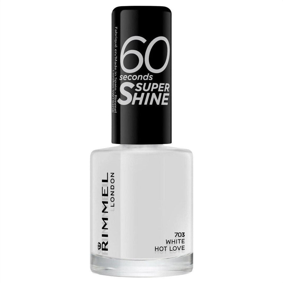 Rimmel 60 Second Super Shine Nail Polish - 703 White Hot Love - Cosmetics Fragrance Direct-42853172