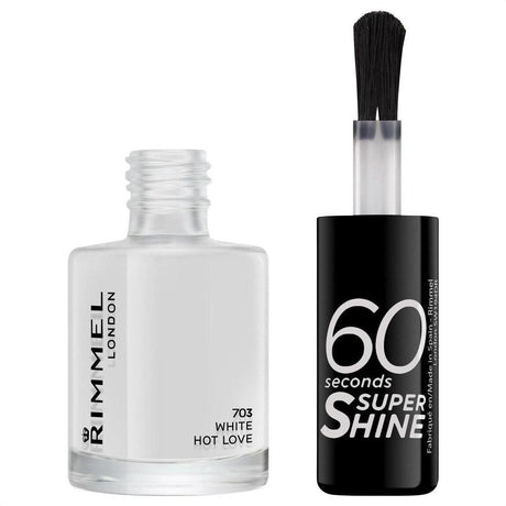 Rimmel 60 Second Super Shine Nail Polish - 703 White Hot Love - Cosmetics Fragrance Direct-42853172
