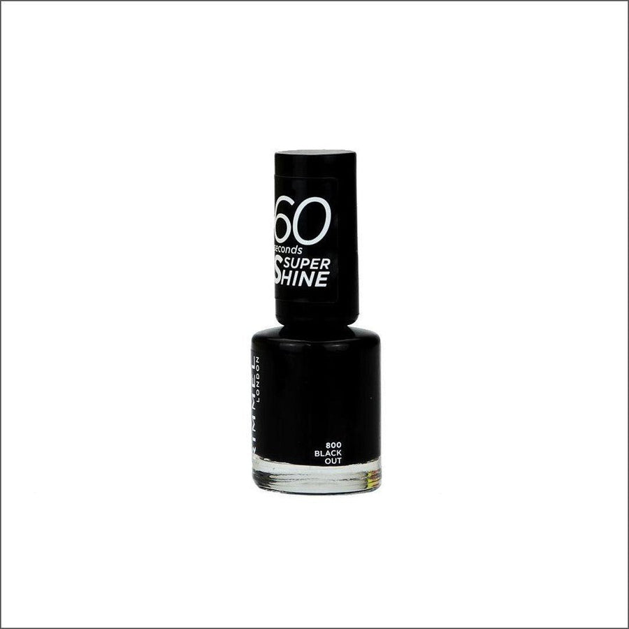Rimmel 60 Second Super Shine Nail Polish - 800 Black Out - Cosmetics Fragrance Direct-19817268