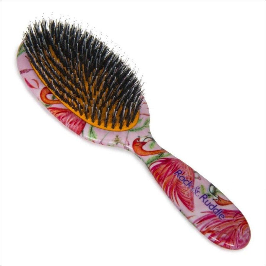Rock & Ruddle Big Flamingos Boar Bristle Hair Brush - Cosmetics Fragrance Direct-5060342153425