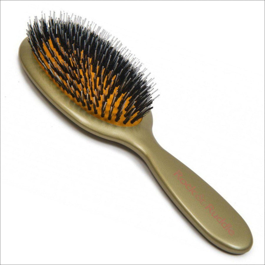 Rock & Ruddle Big Metallic Gold Boar Bristle Hair Brush - Cosmetics Fragrance Direct-5060342152527