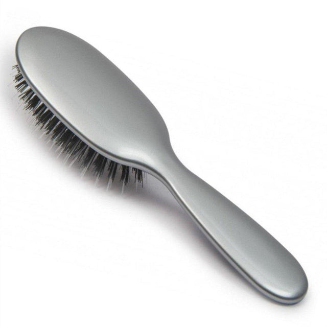 Rock & Ruddle Big Metallic Silver Boar Bristle Hair Brush - Cosmetics Fragrance Direct-5060342152534