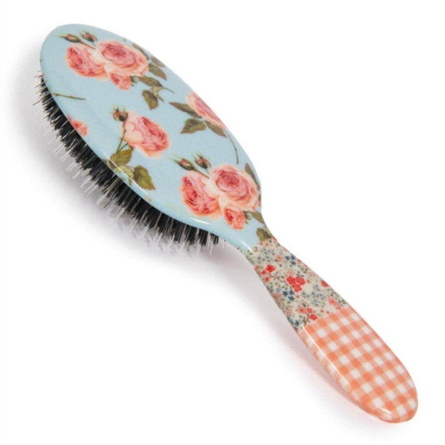 Rock & Ruddle Big Pink Gingham Boar Bristle Hair Brush - Cosmetics Fragrance Direct-5060342154590