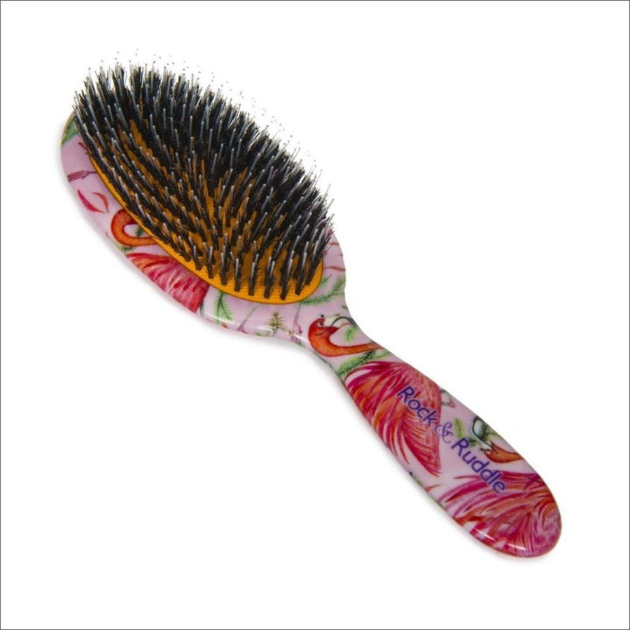 Rock & Ruddle Flamingos Small Boar Bristle Hair Brush - Cosmetics Fragrance Direct-5060342153456