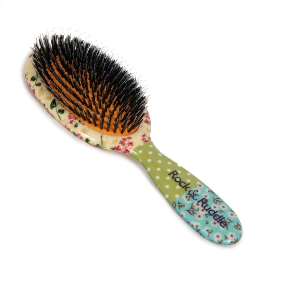 Rock & Ruddle Small Pink Blossom Boar Bristle Hair Brush - Cosmetics Fragrance Direct-5060342154644