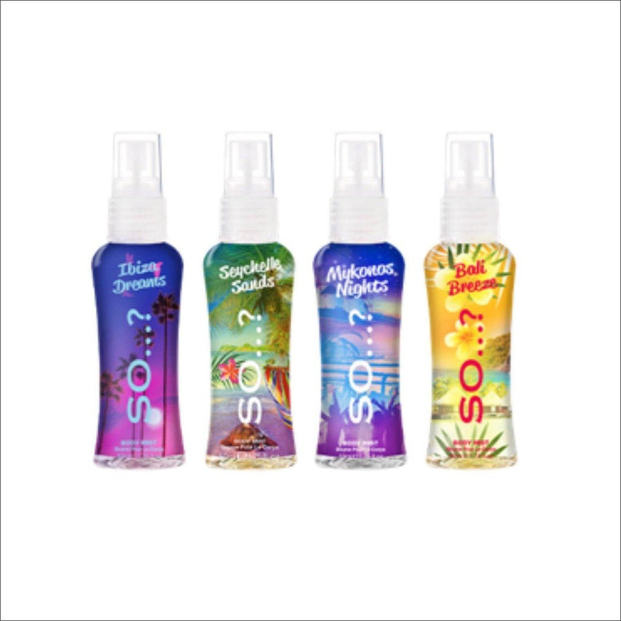 So...? Summer Escapes Body Mist Gift Set 4x50ml - Cosmetics Fragrance Direct-5018389029760