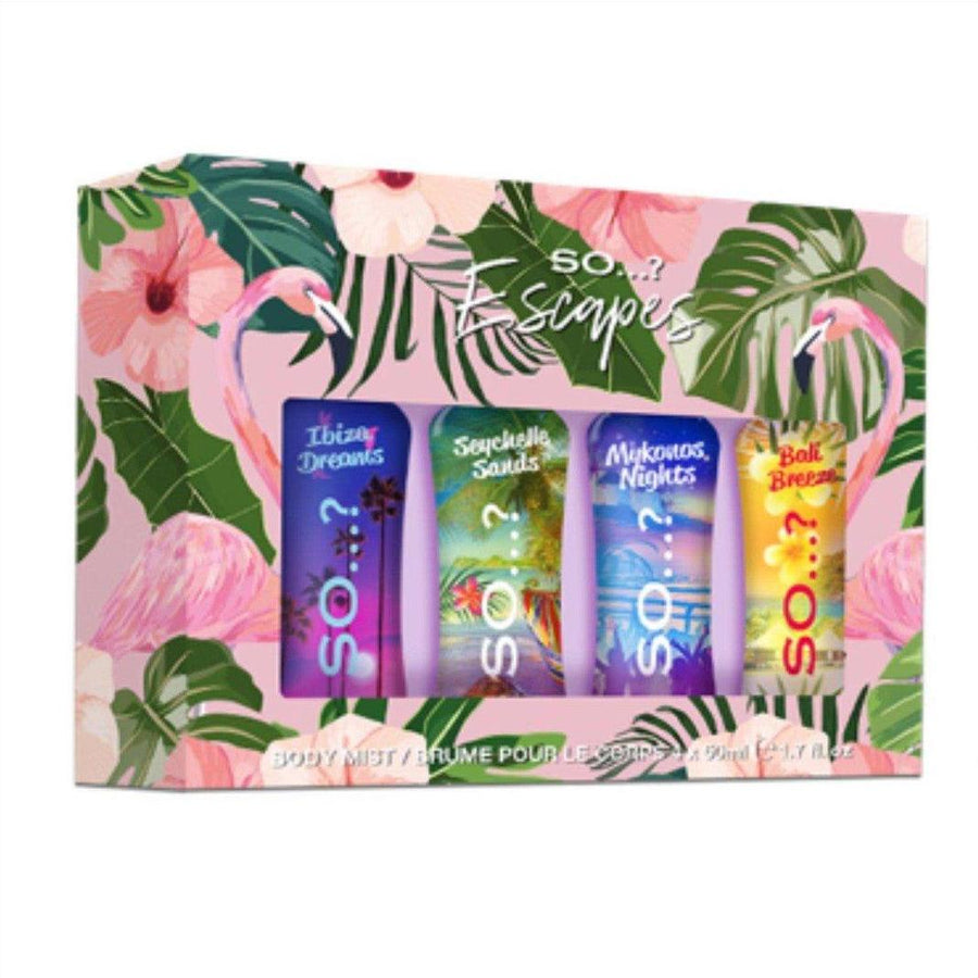 So...? Summer Escapes Body Mist Gift Set 4x50ml - Cosmetics Fragrance Direct-5018389029760