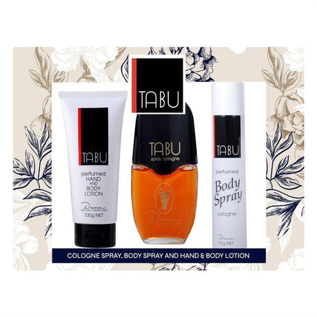 Tabu 50ml Cologne 3 Piece Gift Set - Cosmetics Fragrance Direct-9314108239509