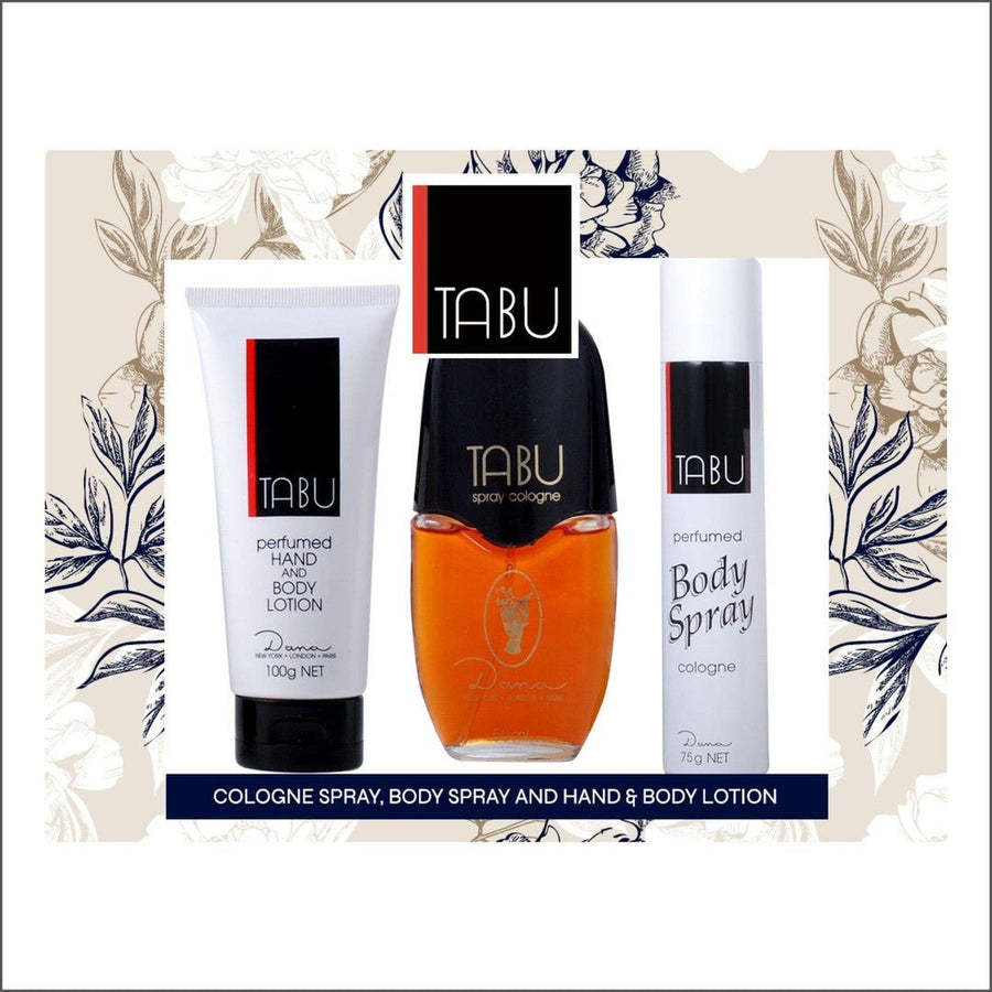 Tabu 50ml Cologne 3 Piece Gift Set - Cosmetics Fragrance Direct-9314108239509