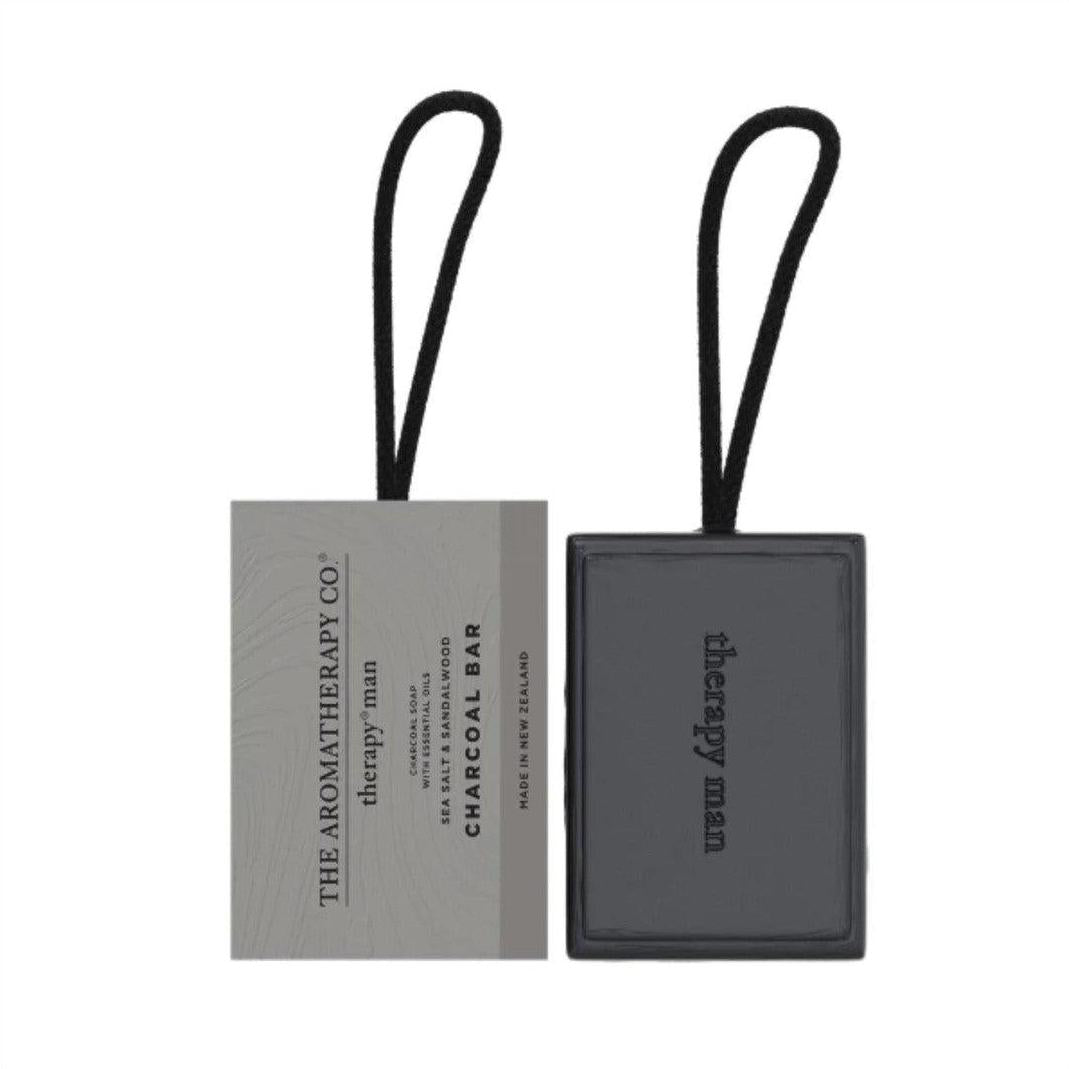 The Aromatherapy Co. Therapy Man Charcoal Soap Sea Salt & Sandalwood 225g - Cosmetics Fragrance Direct-9420005407658