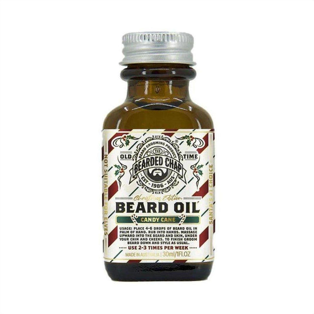 The Bearded Chap Christmas Edition Beard Oil - Candy Cane 30ml - Cosmetics Fragrance Direct-9349410000493