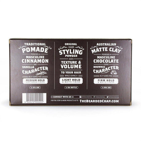The Bearded Chap Hair Styling Trilogy - Cosmetics Fragrance Direct-9349410000424