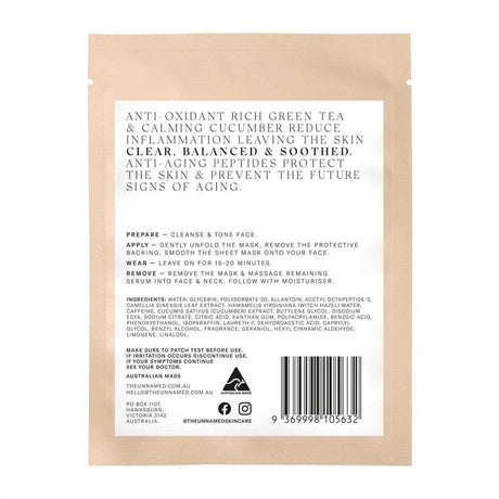 The Unnamed Clarifying & Soothing Sheet Mask 25ml - Cosmetics Fragrance Direct-9369998105632