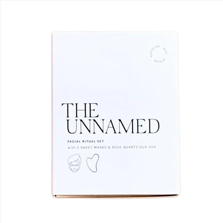 The Unnamed Facial Ritual Set 3 Sheet Masks & Rose Quartz Gua Sha - Cosmetics Fragrance Direct-9369998082728